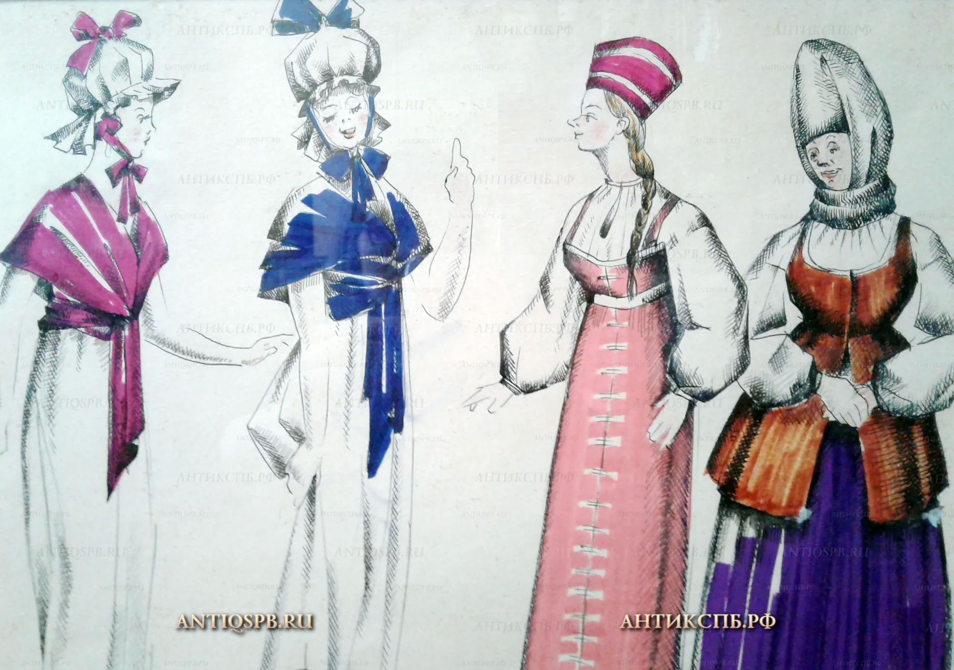 Картина "Костюмы к спектаклю "Ревизор". Вт. пол. ХХ века. №21859 